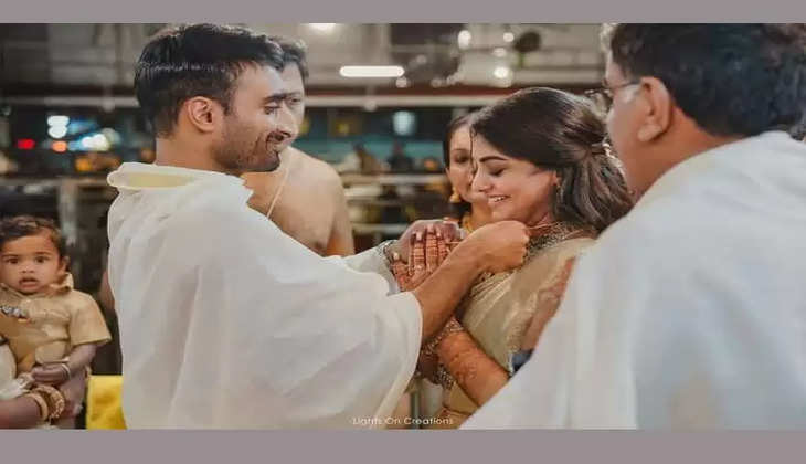 Thrissur: Actress Meera Nandan got married to Sreeju in Guruvayur temple, News, Kerala, Thrissur, Marriage, Mollywood, Mollywood Actor