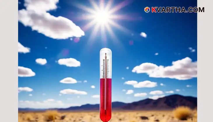 Thermometer showing high temperature during a heatwave.