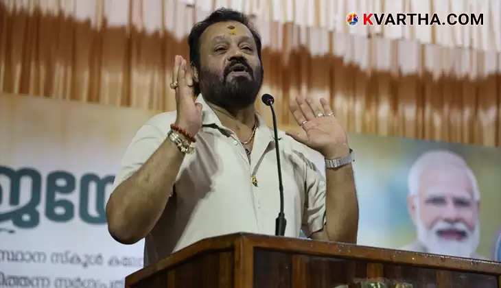 Suresh Gopi speaking at a BJP election rally