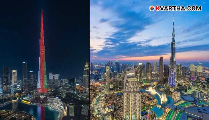 Aerial view of Burj Khalifa in Dubai, tallest building in the world