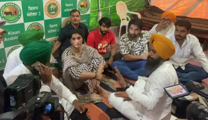 Vinesh Phogat participates in farmers' protest in Haryana