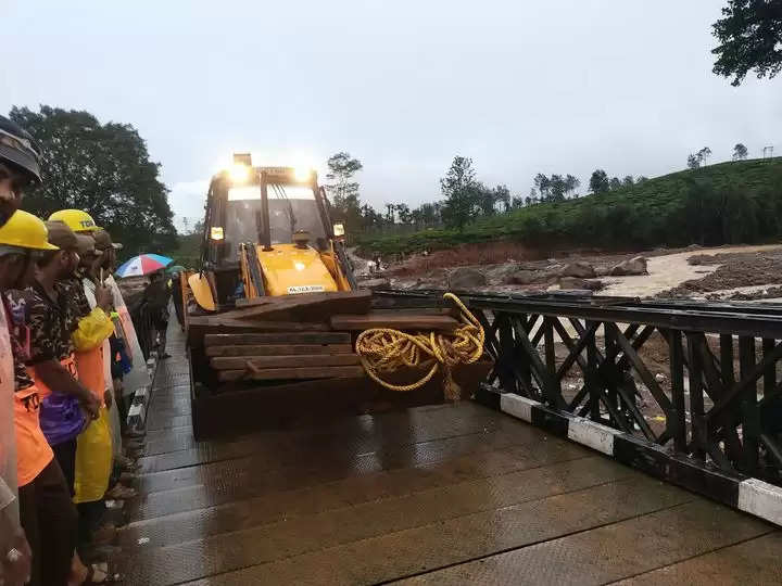 JCB at Bailey Bridge