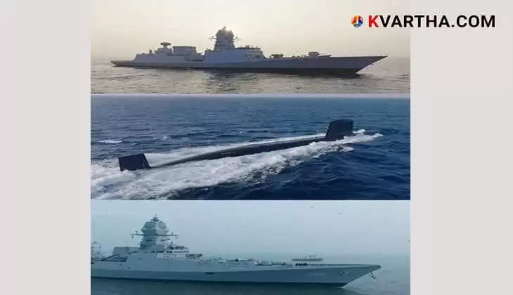 Indian Navy fleet with the new warships