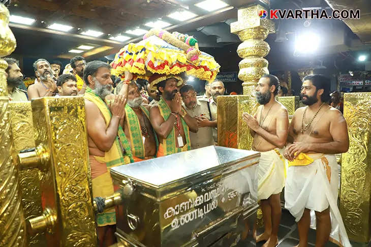 Makaravilakku festival at Sabarimala temple with devotees.