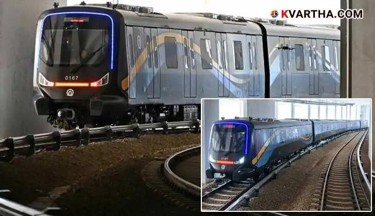 The exterior view of the new carbon fiber metro train in Qingdao, China.