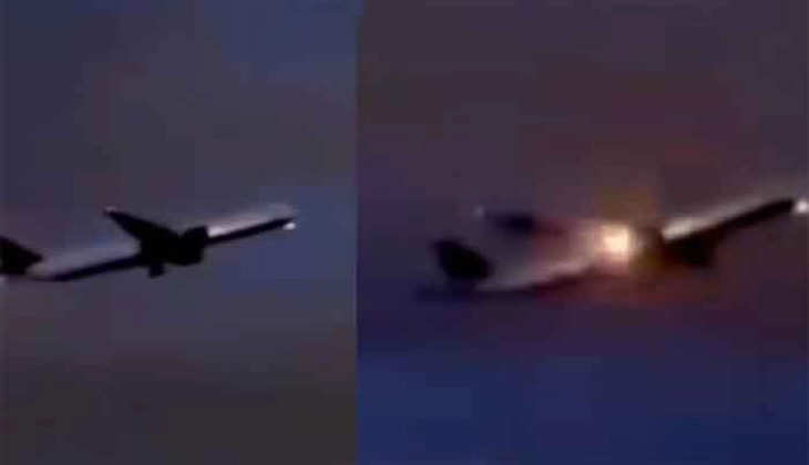 Flames Shoot From Air Canada Boeing Jet moments After Take- off, New Delhi, News, Flames Shoot,  Air Canada Boeing Jet, Take- off, Social Media, National News