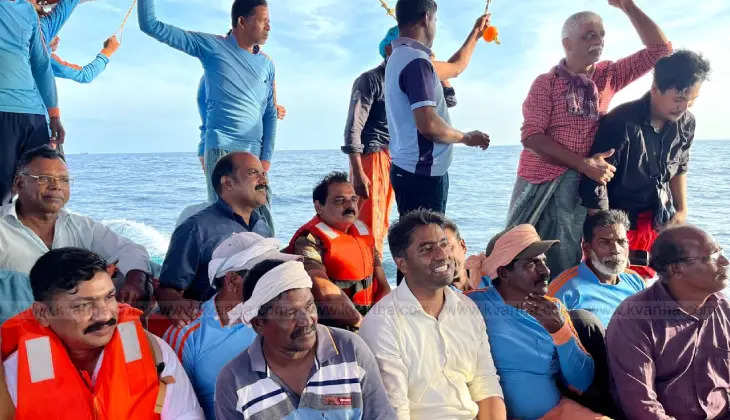 Collector fishing with fishermen on Onam day 3