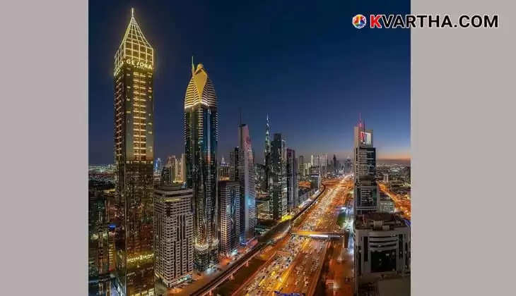 Dubai skyline with modern skyscrapers