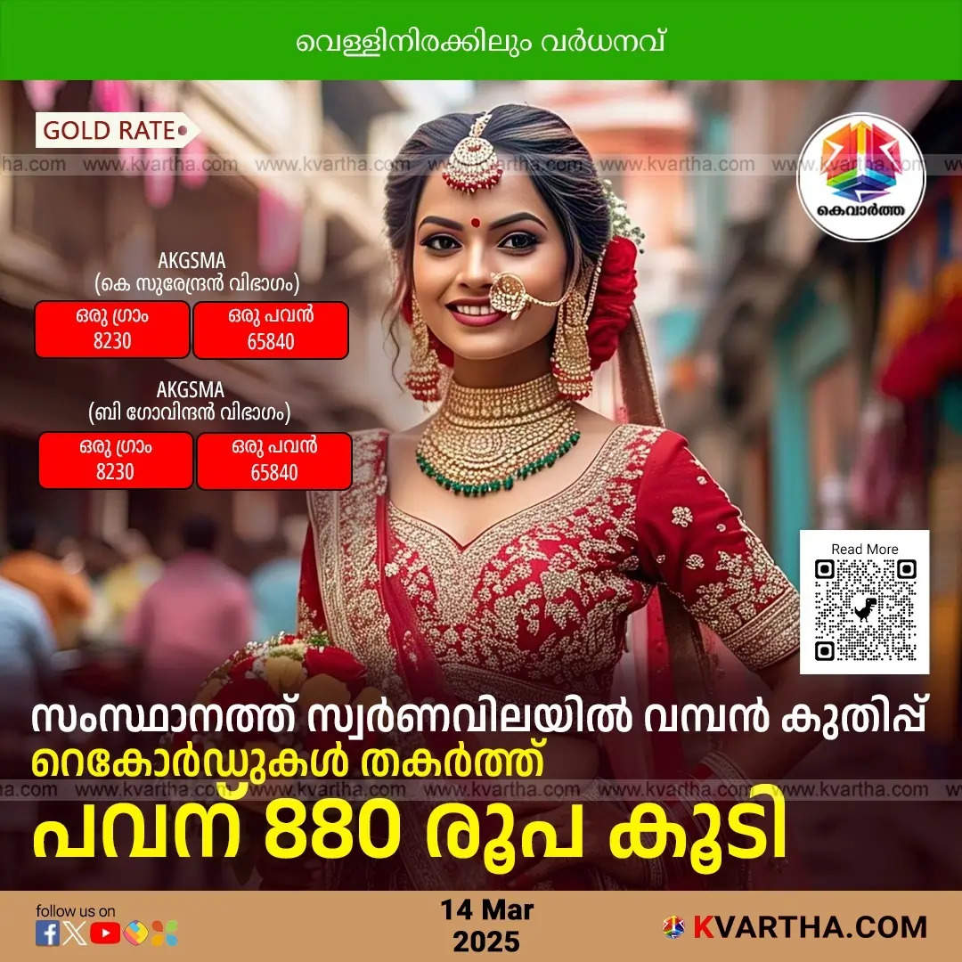 Bride Representing Gold Rate March 14 Kerala