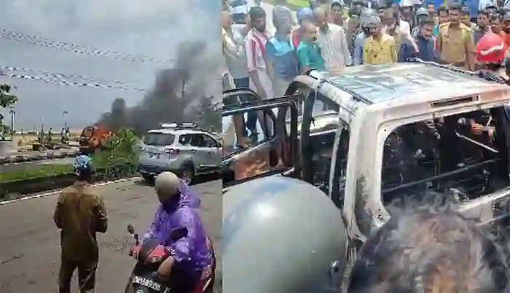 Man died after car catches fire in Kozhikode, Kozhikode, News, Accidental Death, Fishermen, Fire Force, Cae Burnt, Obituary, Kerala News